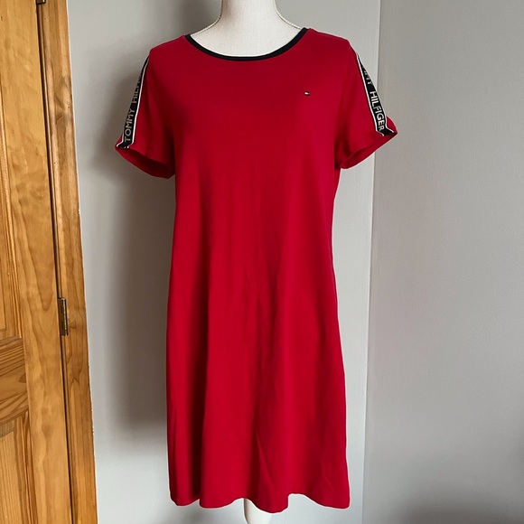 EUC Tommy Hilfiger red T-shirt dress size Large - Picture 7 of 9